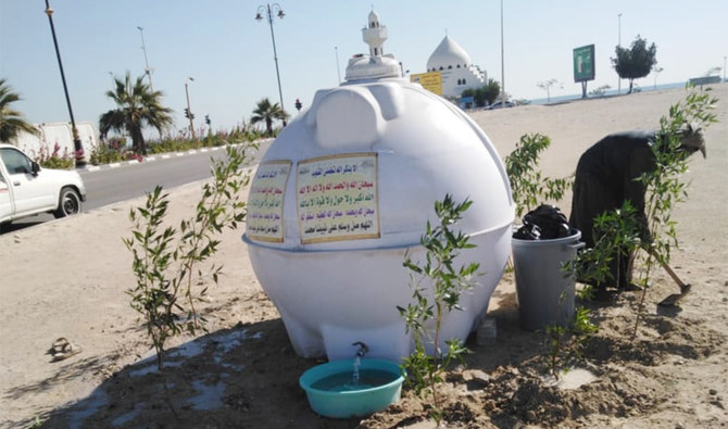 Each site is equipped with 2,000-liter water tanks that let local animals quench their thirst. (AN photo)