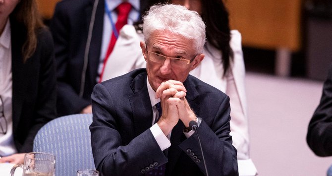 UN’s humanitarian chief Mark Lowcock warned against the impact of the Marib attacks on people. (AFP/File)