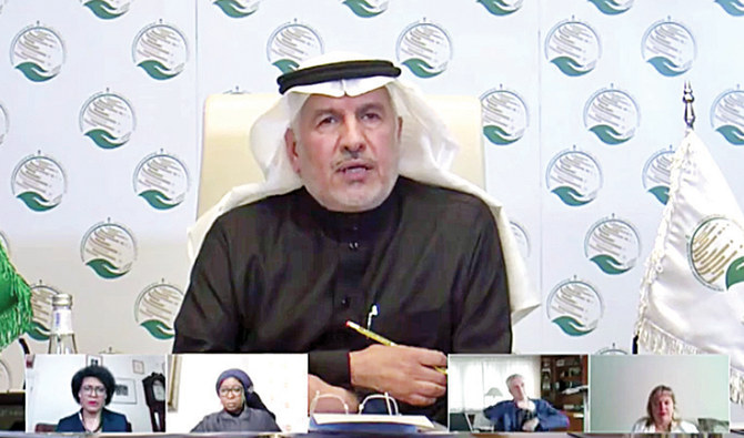 Dr. Abdullah Al-Rabeeah speaking at KSRelief virtual panel discussion on child protection. (Photo/Supplied)