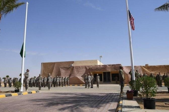 Members of the Royal Saudi Land Forces and the US Army participate in a closing ceremony during one of their latest joint military exercises. (SPA)