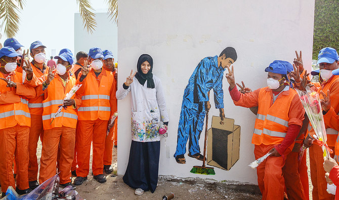 Initially inspired by Arab characters and Islamic motifs, the Dad Family avoided political statements and started to promote a message of love through its graffiti. (Supplied)