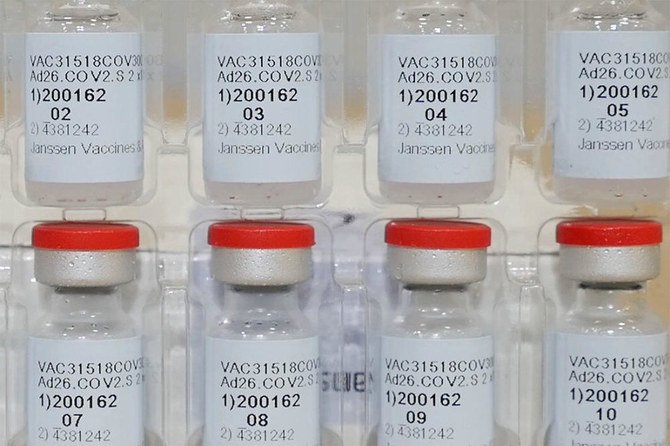 Vials of Johnson & Johnson's Janssen COVID-19 vaccine candidate are seen in an undated photograph. (Johnson & Johnson/Handout via REUTERS)