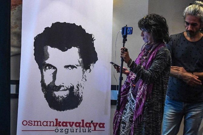 Turkish businessman and philanthropist Osman Kavala has been in detention since October 2017 on charges related to the 2016 failed coup and 2013 anti-government protests. (AFP file photo)