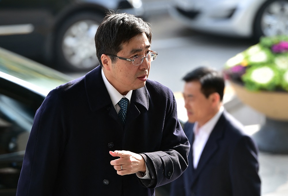 Kimihiro Ishikane (above), Japan's Permanent Representative to the United Nations, and Fayaz King (not in picture), UNICEF's Deputy Director for Field Achievements and Innovation, signed papers in New York on Wednesday, according to the Foreign Ministry in Tokyo. (AFP/file)