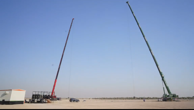 Footage of the screen and cranes being set up was also included in the video, allowing more insight into how this campaign was planned and executed. (Screen grab/ Dubai Media Office)