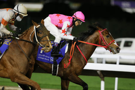 Pink Kamehameha, ridden by Keita Tosaki, won the ¥158 million Japanese yen ($1.5 million) Al Rajhi Bank Saudi derby. (Reuters)