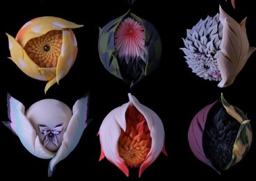 These pieces, referred to as Nerikiri, are a traditional sweet or wagashi, made using white bean, sugar, sweet rice flour and water that give it a texture easy to mould into shapes. (Junichi Mitsubori/Twitter)