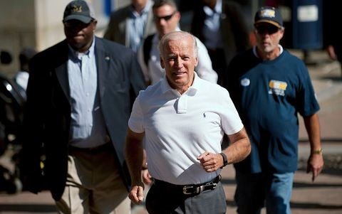 Joe Biden jogging through the streets of Pittsburgh, Pennsylvania, September 3, 2018. (Getty Images)