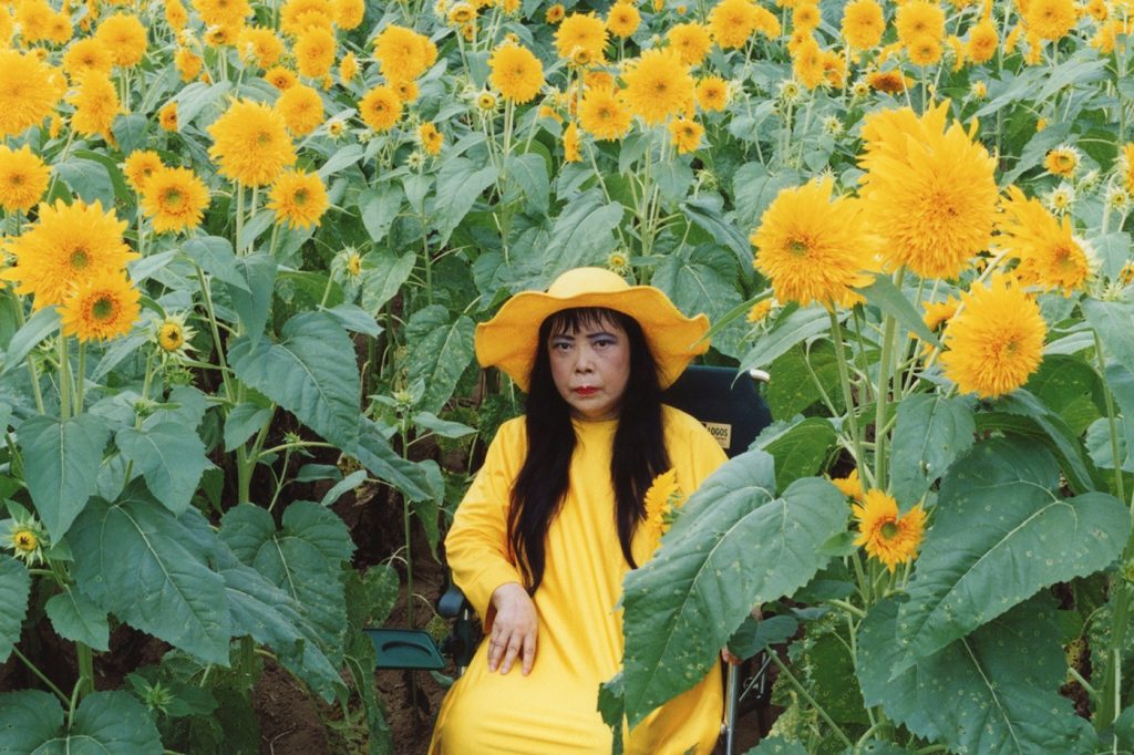Kusama’s latest collection of work will feature floral sculptures placed amidst the botanical garden, including a new piece called Dancing Pumpkin (2020) and I Want to Fly to the Universe (2020). (New York Botanical Garden)