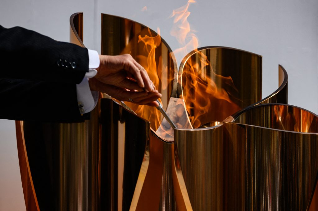 Following the postponement of the Tokyo 2020 Games, the Olympic Flame was kept alight in Japan and will reappear at theTorch Relay’s Grand Start in Fukushima. (AFP)