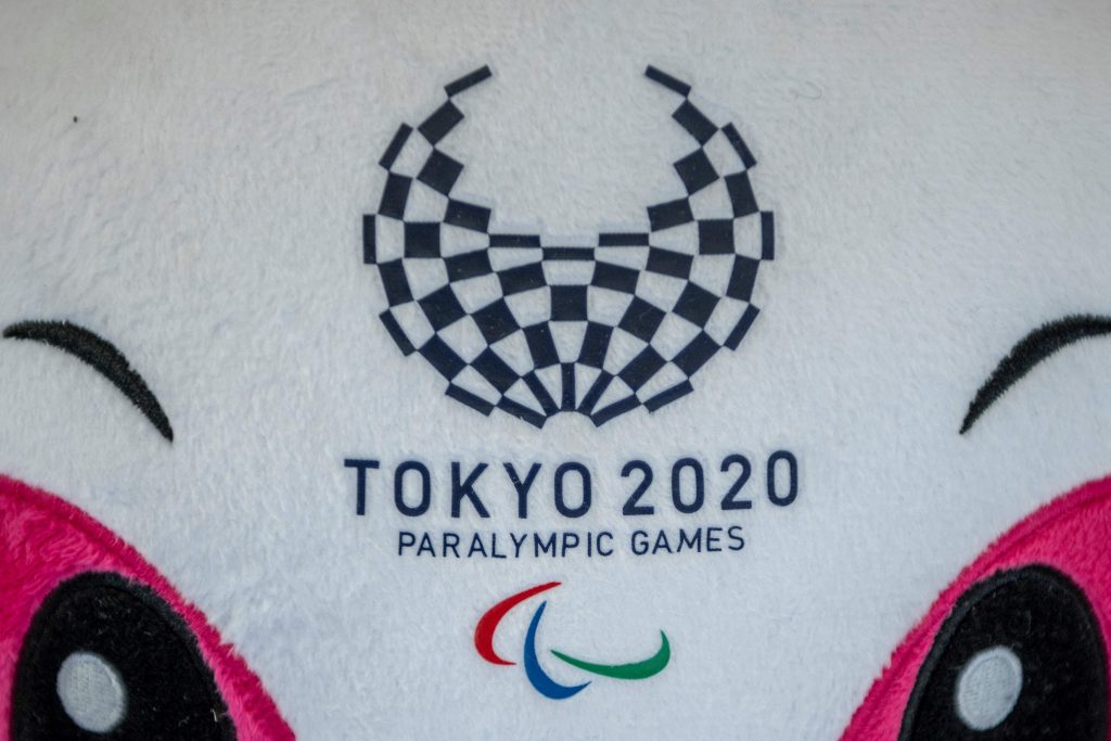 In this picture taken on February 28, 2021, the Tokyo 2020 mascot is pictured at a community centre office in Hirono, Fukushima Prefecture. (AFP)