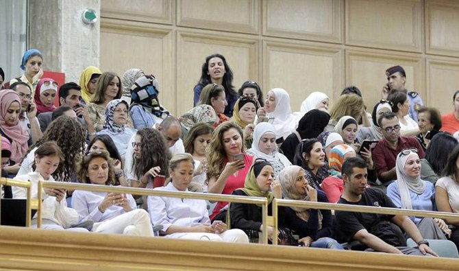Activists attending the lower house session in August 2018 during which MPs abolished the controversial article 308 of the penal code (Petra photo)