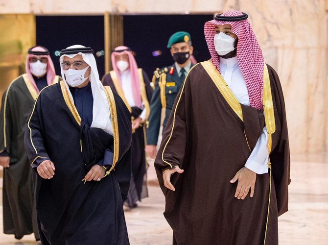 Crown Prince Mohammed bin Salman also held a meeting with his Bahraini counterpart Prince Salman bin Hamad. (SPA)