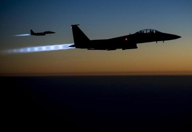 A pair of US Air Force F-15E Strike Eagles fly over northern Iraq. (File: Reuters)