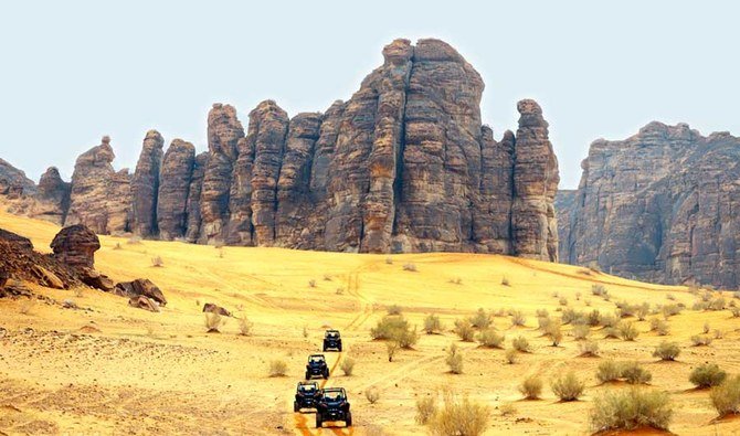 Dune buggies will take participants on a journey through peaks and dunes on a designated track designed to showcase the beauty of the desert landscape without disrupting its ecosystem. (Supplied)