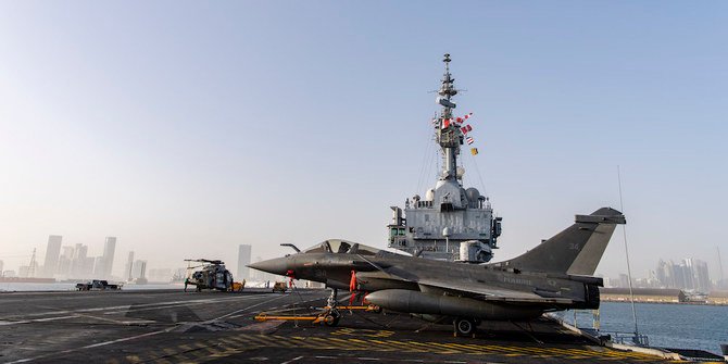 The French aircraft carrier Charles de Gaulle arrived in Abu Dhabi on Thursday. (French Navy)
