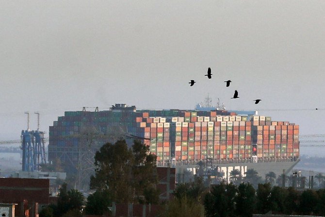 Stranded container ship Ever Given, one of the world's largest container ships, is seen after it ran aground, in Suez Canal, Egypt March 26, 2021. (Reuters)