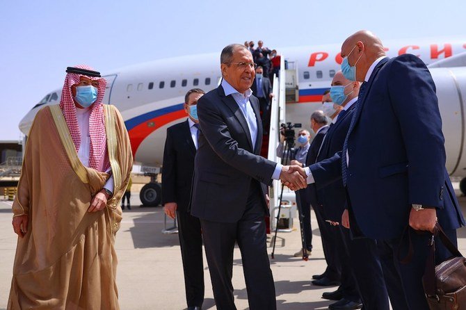 Russia’s Foreign Minister Sergey Lavrov arrived in the Saudi capital, in Riyadh on an official visit on Wednesday, March 10, 2021. (SPA)