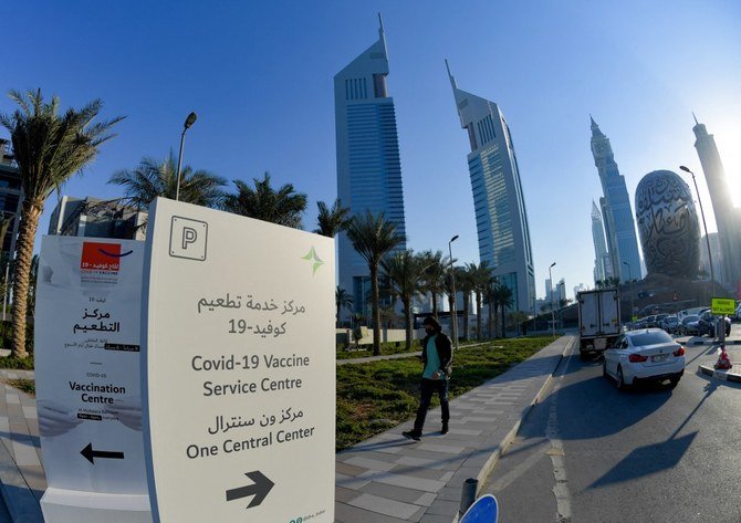 The UAE leads the global tally on COVID-19 vaccinations with more than six million doses of the coronavirus jab provided to 3,614,070 people. (AFP file photo)