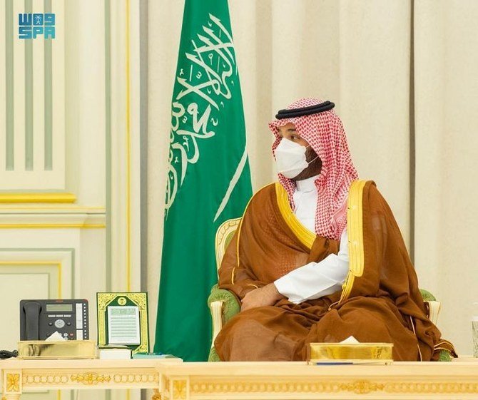 Several agreements signed during talks with Saudi Arabia’s Crown Prince Mohammed bin Salman and Iraqi Prime Minister Mustafa Al-Kadhimi. (SPA)