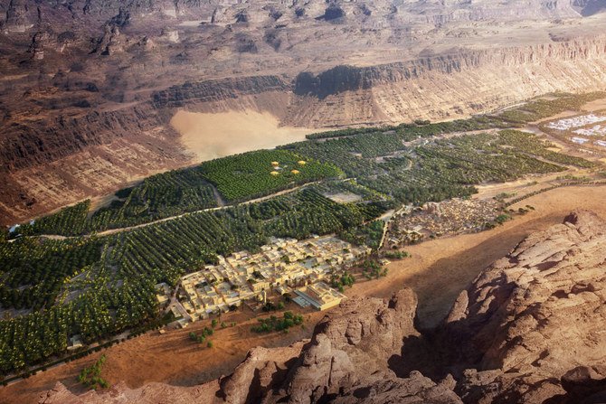 A panoramic view of AlUla old town district