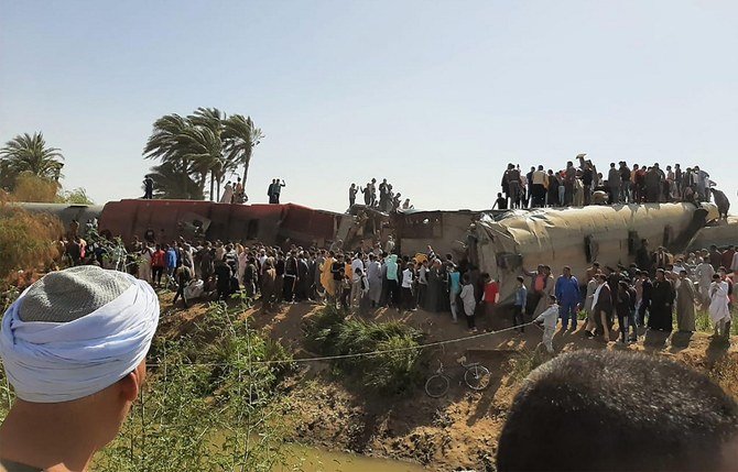 The crash came followed last month's tragedy when two trains collided in Sohag governorate killing 20 people. (AFP/File)