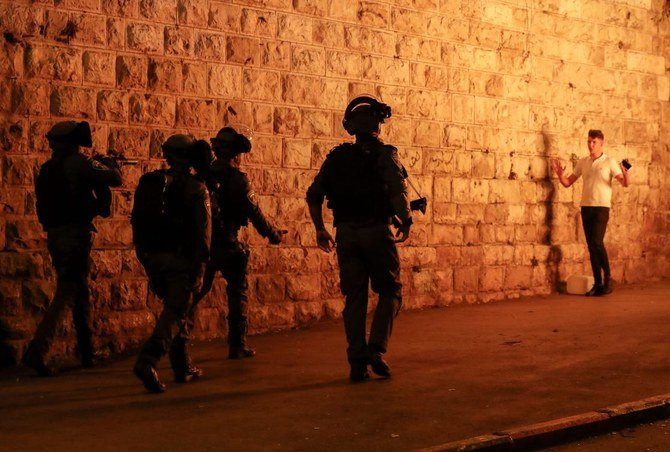 Skirmishes broke out again on Friday when Muslim worshippers left the Al-Aqsa mosque compound and found themselves confronted by dozens of armed police. (AFP)