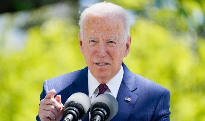 President Joe Biden speaks about COVID-19, on the North Lawn of the White House, Tuesday, April 27, 2021, in Washington. (AP)