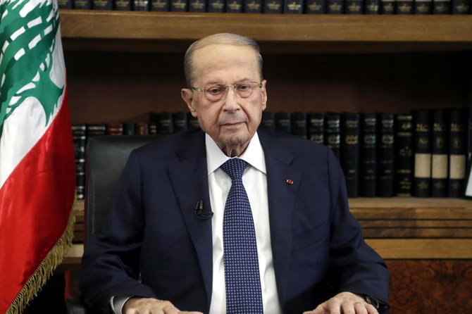 Lebanon's President Michel Aoun is pictured at the Baabda presidential palace in Lebanon. (Reuters)