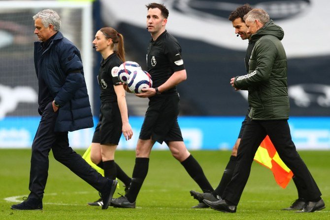 Sian Massey-Ellis after the game between Tottenham Hotspur and Manchester United in the Premier League. (AFP/File Photo)