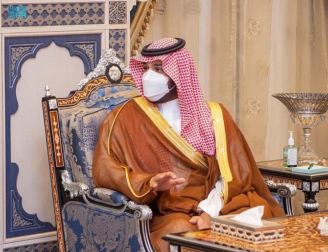 Saudi Arabia’s Crown Prince Mohammed bin Salman receives his Abu Dhabi counterpart Mohammed bin Zayed in Jeddah. (SPA)