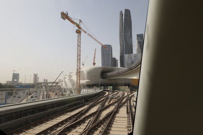 The new King Abdullah Financial District station in Riyadh. Saudi Arabia's economic recovery from the pandemic is on track, the IMF said in a glowing report. (AFP/File)