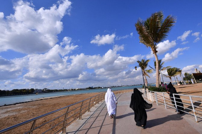 Jeddah's seaside corniche has been extensively redeveloped. (AFP)