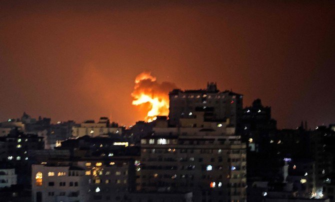 Hamas rocket fire drew heavy Israeli retaliation in the Gaza Strip. (AP/Adel Hana)