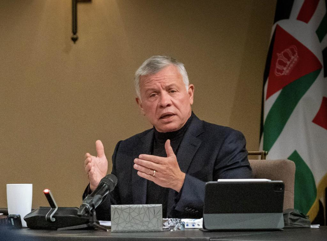Jordan’s King Abdullah said on Sunday his kingdom was involved in intensive diplomacy to halt what he described as Israeli military escalation. (The Royal Hashemite Court)
