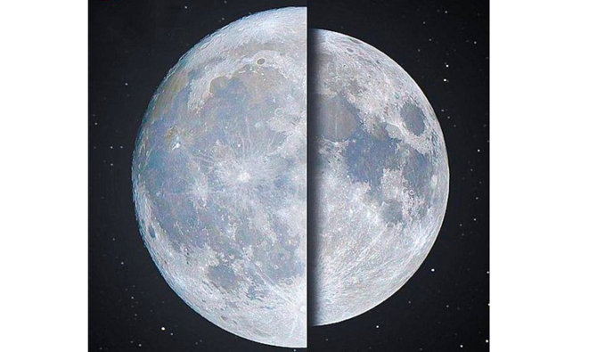 After the moon rises and moves further from the horizon, it will appear in its usual silver-white color. (SPA)