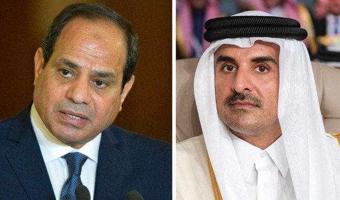 Egyptian President Abdel Fattah El-Sisi has been invited to visit Qatar by its Emir Sheikh Tamim bin Hamad Al-Thani. (File/AFP)