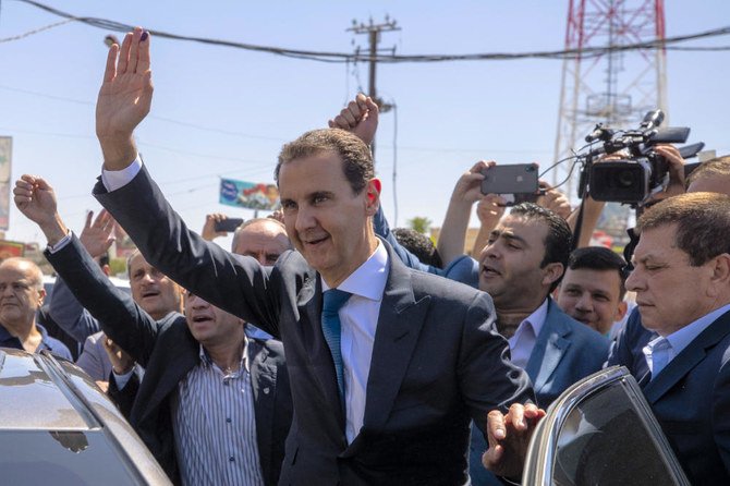 Bashar Assad’s win was not in doubt, in an election where officials said 18 million were eligible to vote. (AP)