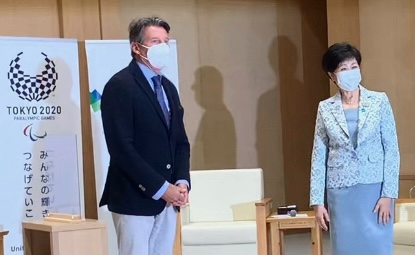 World Athletics President Sebastian Coe today met Tokyo governor Yuriko Koike and offered cooperation towards making the Olympic and Paralympic Games a safe one amid the coronavirus pandemic. (ANJ photo)