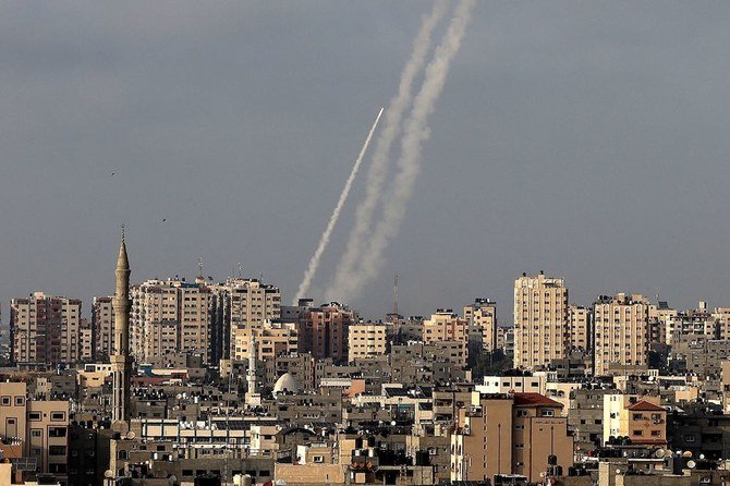 Rockets were fired from Gaza towards Israel on Monday after days of clashes in Jerusalem. (AFP)