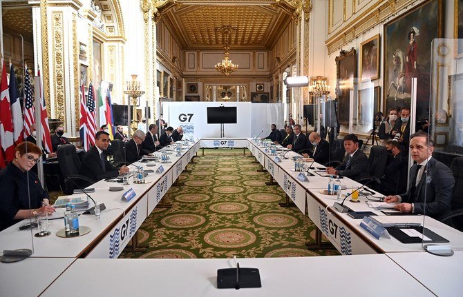 The G7 foreign ministers meeting in London, Britain, May 5, 2021. (Reuters)