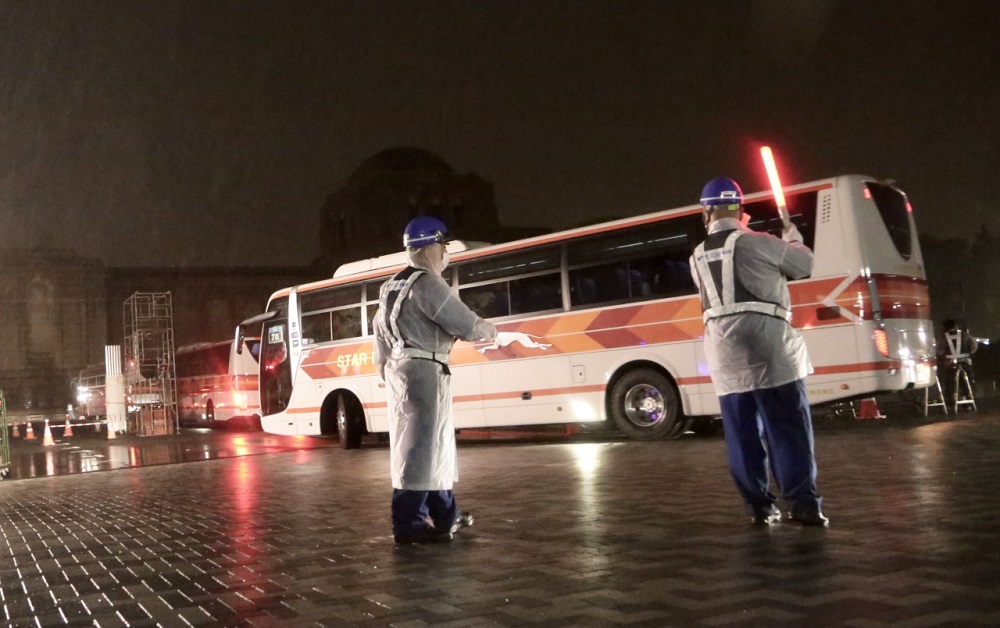 Tokyo has staged a transportation rehearsal for the Olympic Games involving 80 buses, which departed from the Olympic Village to simulate the transportation of athletes to the Olympic Stadium for the Opening Ceremony. (ANJ Photo)