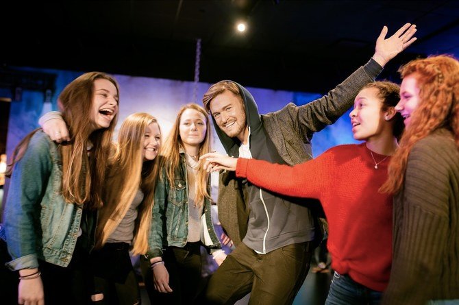 Justin Timberlake's wax figure proves popular with visitors. (Supplied)