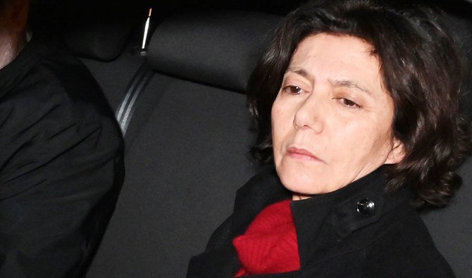 Wife of Turkish businessman Osman Kavala, reacts after Istanbul prosecutors issued a new arrest warrant for Kavala, as part of a separate investigation into a failed 2016 coup, on February 18, 2020, in Silivri near Istanbul. (AFP)