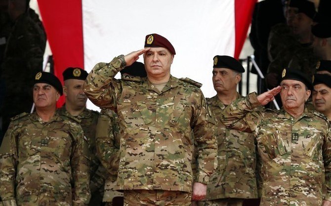 Lebanese Army Chief Joseph Aoun was in France last month to warn of an increasingly untenable situation. France will convene a virtual meeting of countries on June 17 to drum up support for the Lebanese army. (AFP)