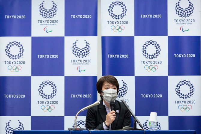 Seiko Hashimoto, president of the Tokyo 2020 Organizing Committee, speaks during a press conference on June 11, 2021 in Tokyo, Japan. (Yuichi Yamazaki/Pool Photo via AP)