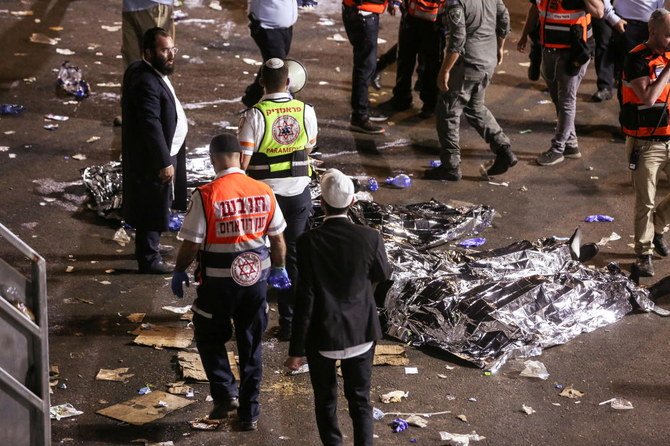 A human avalanche at the stampede at Lag Baomer celebrations on Mount Meron in April killed 45 people and injured at least 150. (Reuters)