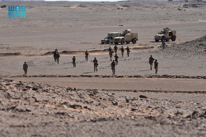 The exercise aims to train in command and control operations and improve compatibility between the military equipment of the two sides. (SPA)