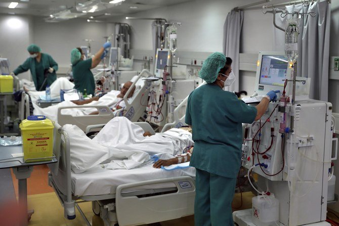 Lebanon’s hospitals were already struggling to cope with the coronavirus disease (COVID-19) pandemic before the latest electricity crisis. (AP)