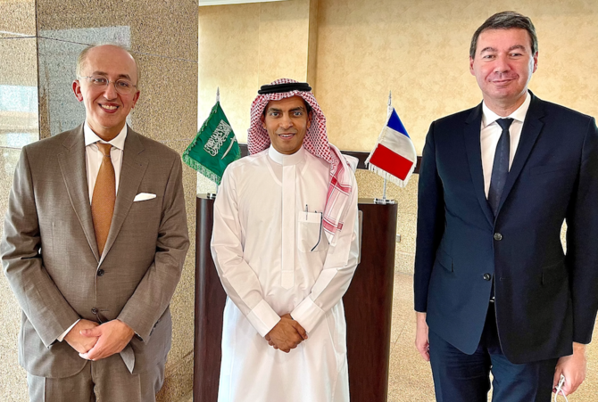 Francois Touazi (left), vice chairman of MEDEF International France-Saudi Business Council, Faiz Alelweet (middle), vice president of the Saudi-French Business Council, Laurent Germain (right), chairman of MEDEF International France-Saudi Business Council.